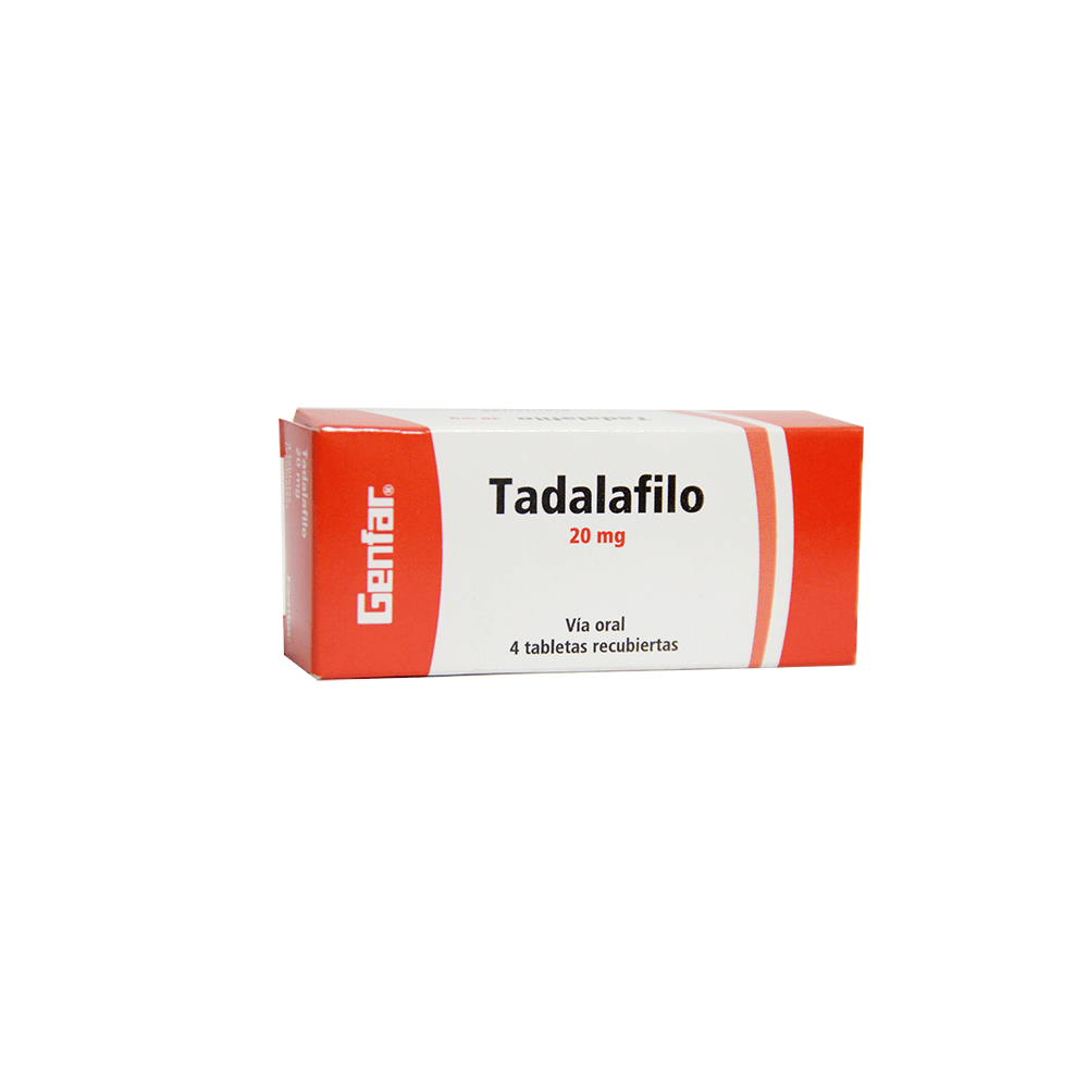 Genfar Tadalafilo 20Mg Caja X 4 Tabletas Recubiertas