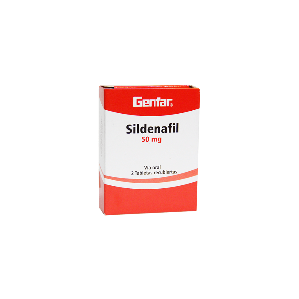 Genfar Sildenafil 50mg X 2 Tabletas Recubiertas Locatelcolombia