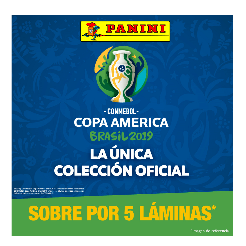 SOBRE PANINI COPA AMERICA BRASIL 2019 X 5 LAMINAS-LOCATEL ...