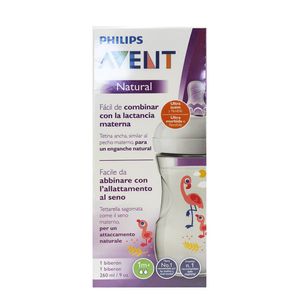 Biberon Avent Natural Flamingo 1Mes 260 ml 9Oz