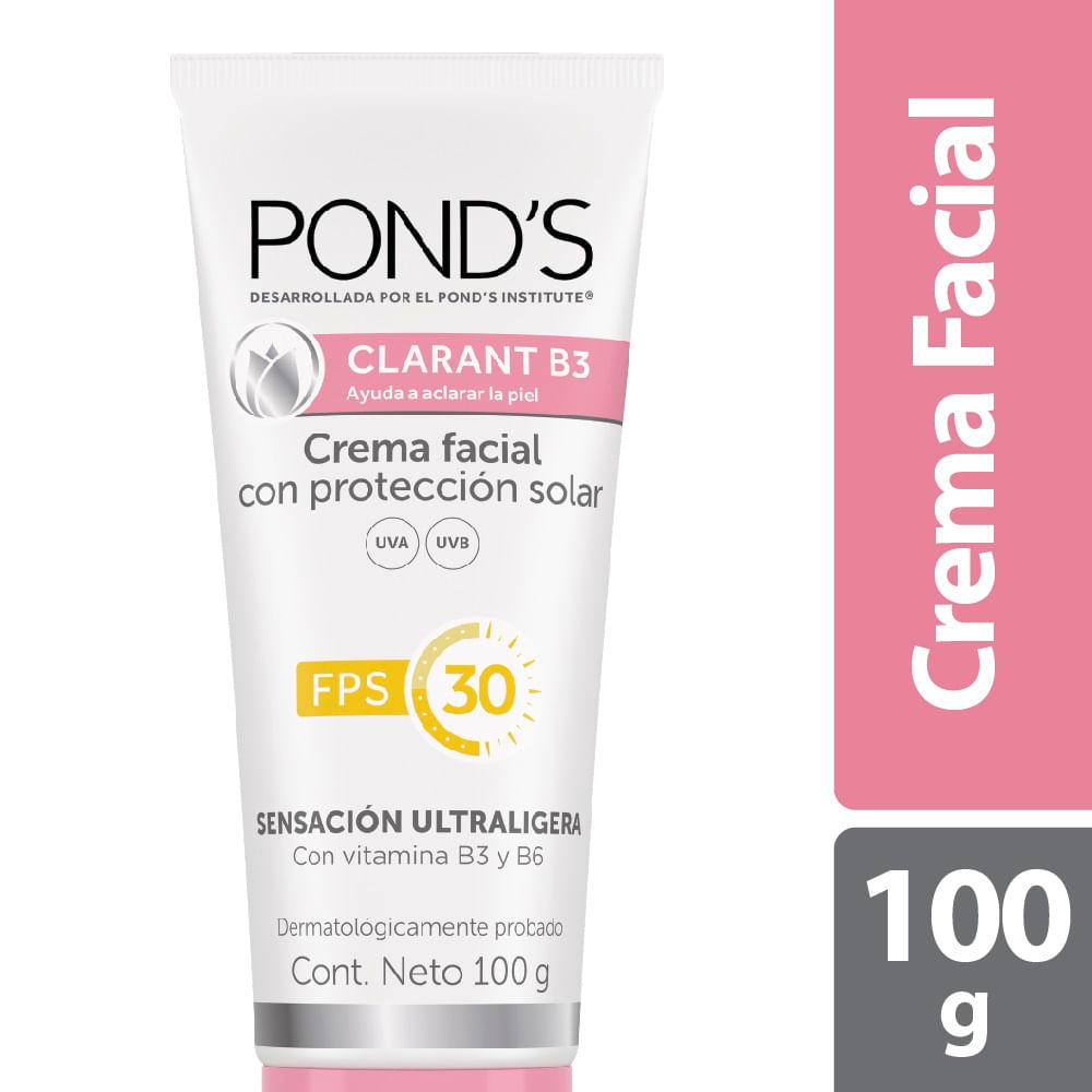 Crema Facial Ponds Clarant B3 Proteccion Solar Fps 30 X 100G - Locatel Colombia - locatelcolombia crema clarant b3