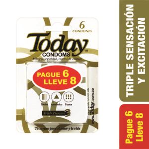 Oferta Condones Today Triple Pleasure Pague 6 Lleve 8