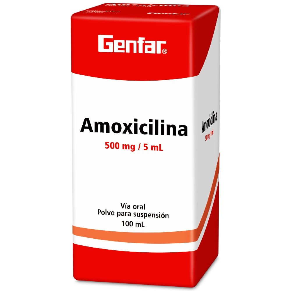 Genfar Amoxicilina 500Mg/5Ml Polvo Para Suspensión Frasco X 100Ml