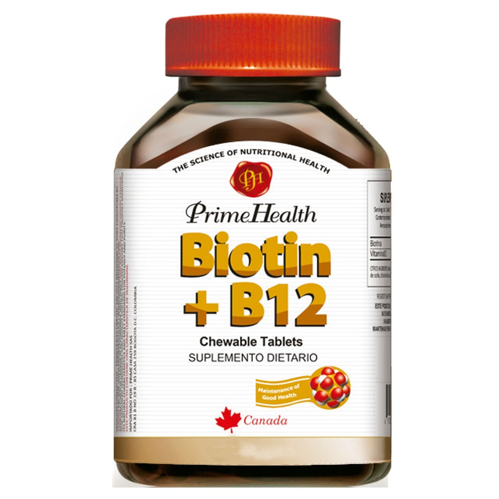 Biotin + B12 Prime Health X 60 TabletasLocatel Colombia locatelcolombia