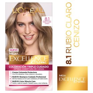 Tinte Capilar L'Oréal Paris Excellence Creme 8.1 Rubio Claro Cenizo