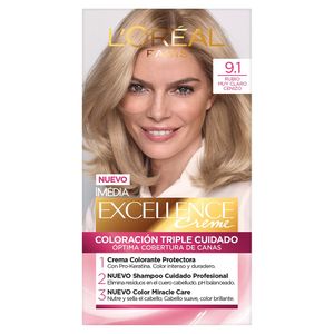 Tinte Capilar L'Oréal Paris Excellence Creme 9.1 Rubio Muy Claro Ceniza