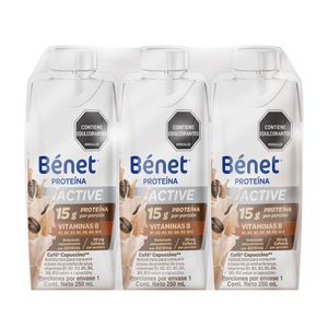 Bebida Lista BENET sabor Capuccino 250ml x 3 und