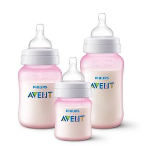 Set Teteros Avent Anticólicos Rosa X 3Und