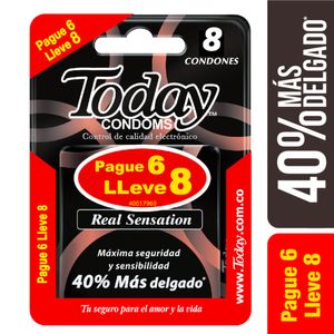 Condones Today Real Sensation Blister x 8 und Pague 6 Lleve 8