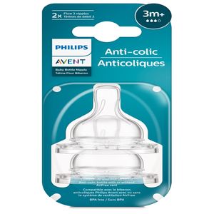 Tetina Avent Natural Response con Válvula Anticólicos Flujo 3 3m+ x 2 und