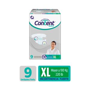 Pañal Content Medical Talla XL X 9und