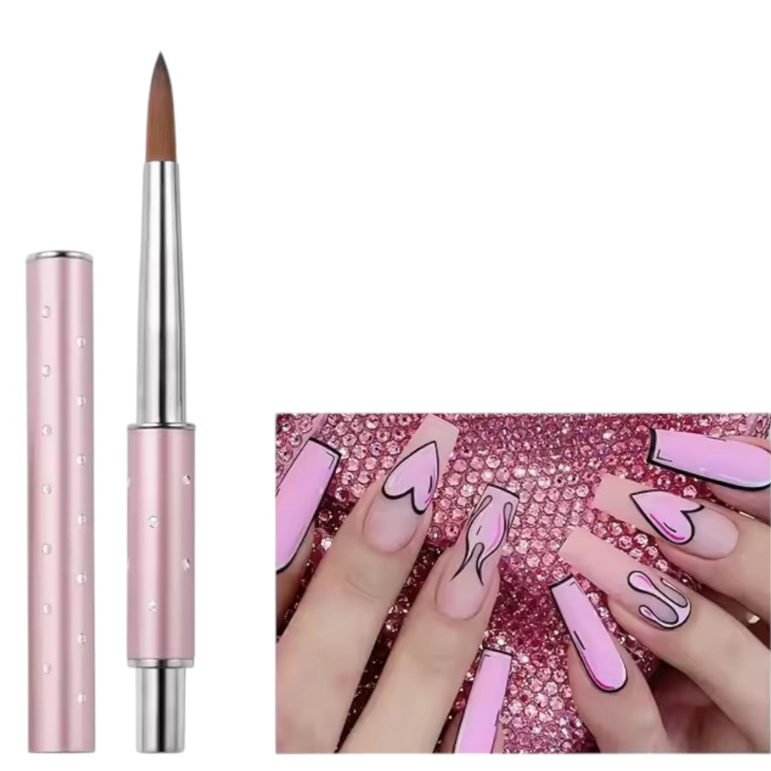 Pincel Uñas Acrilicas #8 Portatil Preciso y Duradero