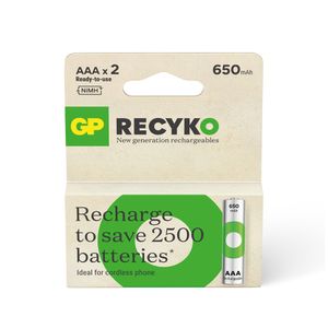 Pila Recargable Gp Aaa 1.2v 650 Mah Blister X 2Und