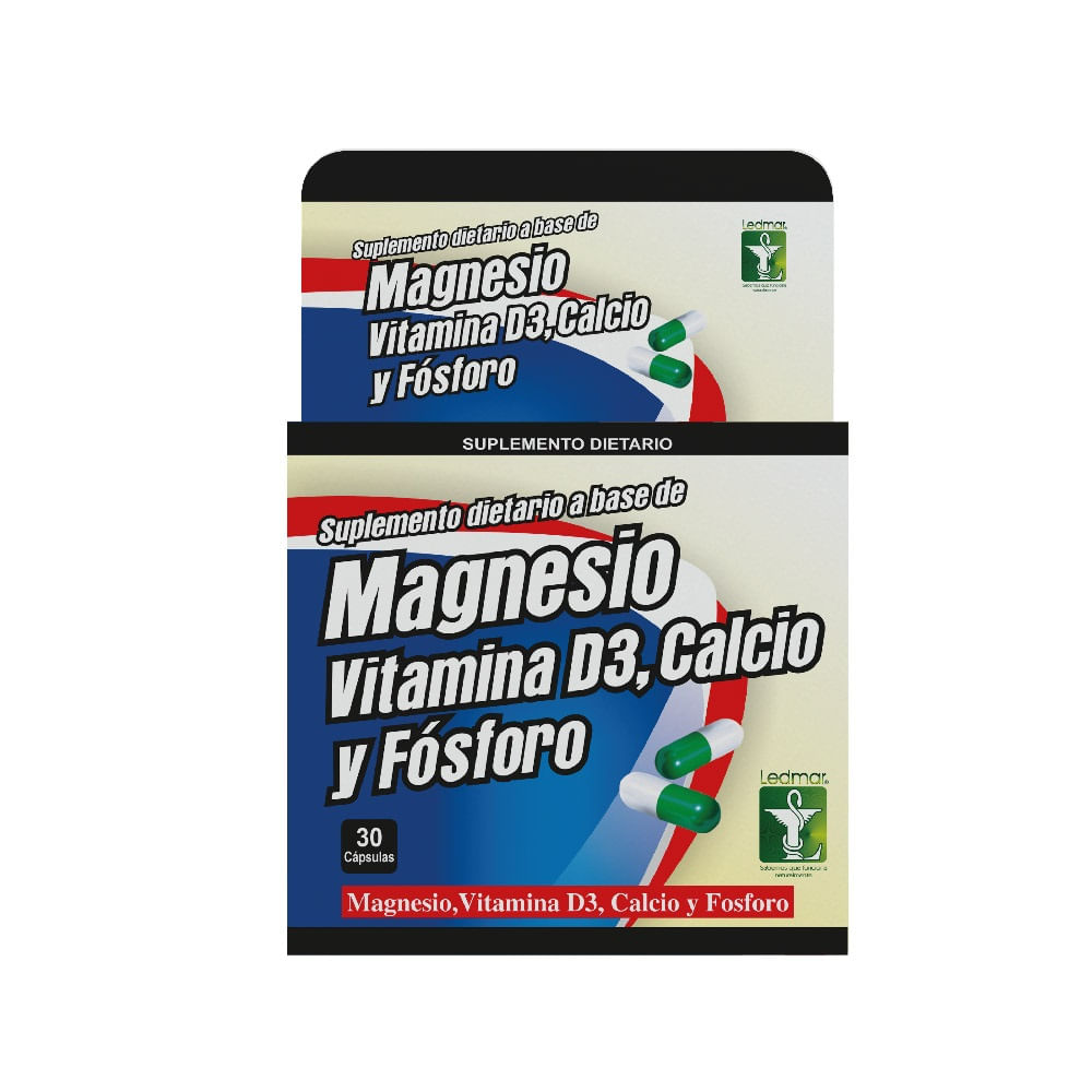 Magnesio Vitamina D3 Calcio Fosforo Ledmar X 30 Capsulas