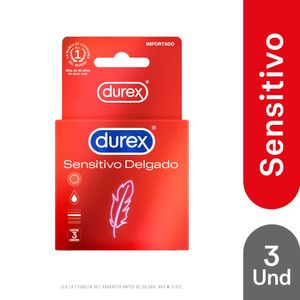 Condón Durex Sensitivo Delgado X 3Und
