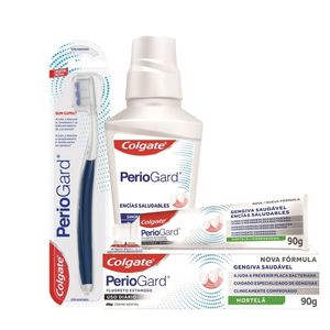Combo Colgate Periogard Encías Saludables + Cepillo Periogard + Enjuague Sin Alcohol