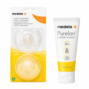 Combo Medela Purelan Lanolina + Pezonera Medela Talla L