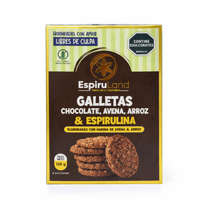 Galleta Espiruland Chocolate Avena Arroz Espirulina X 6 X 120g