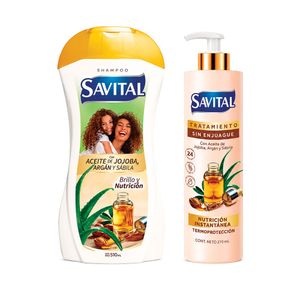 Combo Shampoo Savital Aceite Jojoba y Sábila + Tratamiento Savital Aceite Jojoba y Sábila