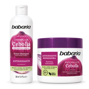 Combo Shampoo + Mascarilla Babaria Cebolla Antioxidante y Reparadora