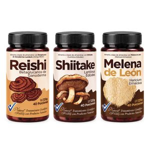 Combo Freshly Reishi 120 g + Shiitake 120 g + Melena de León 120 g