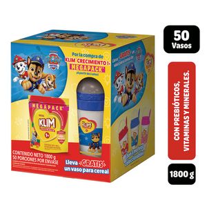 Alimento Lácteo Klim 1+ X 1800g + Vaso Paw Patrol